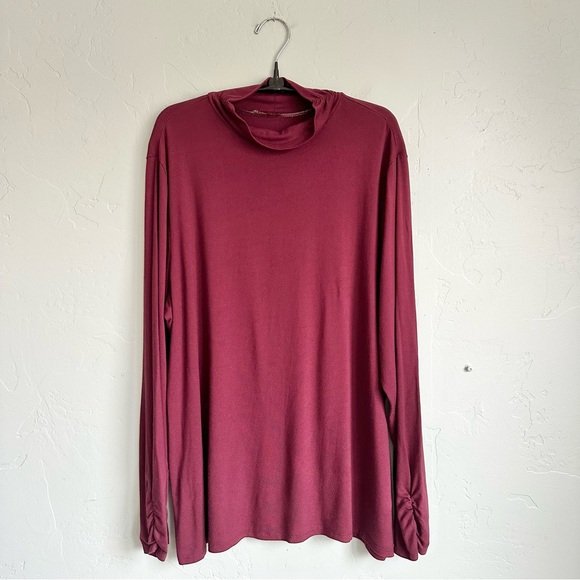Chico's Tops - Chico's Women’s The Ultimate Tee Burgundy Long Sleeve Turtleneck‎ Size XL 16